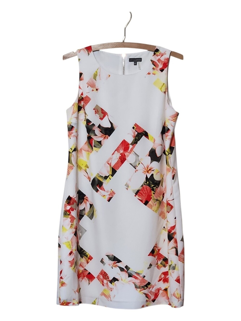 Vince Camuto Broken Snapshot Geometric Floral Sheath Dress Size 10P